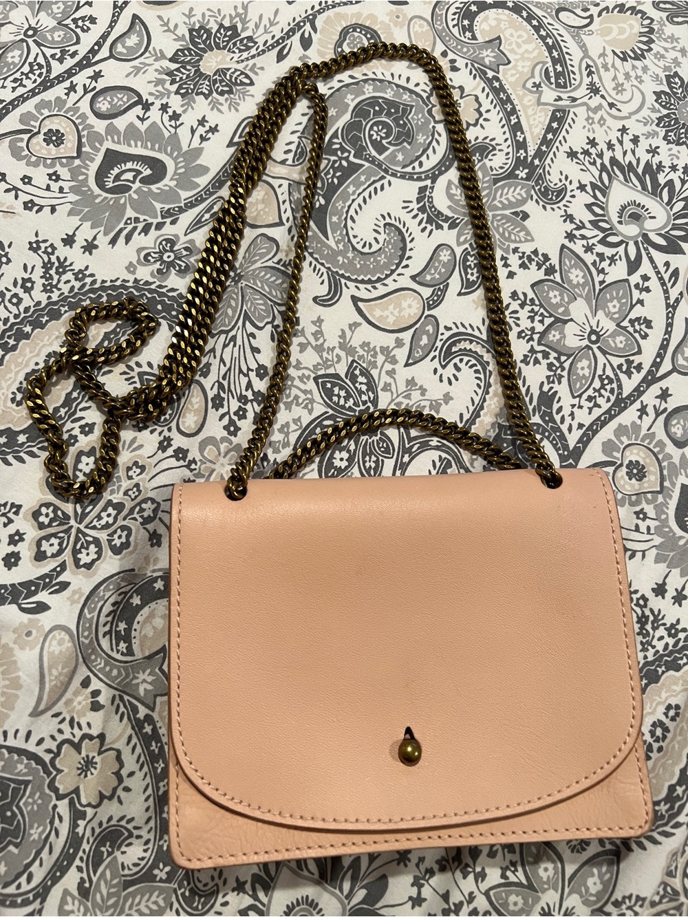 Madewell Peach Pink Chain Strap Crossbody Bag
